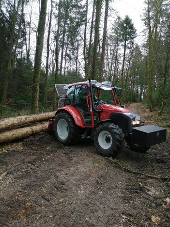 Lindner Geotrac 64 beim Holzrücken