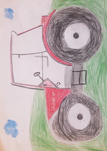 Opa i hoi di mitn Traktor oh