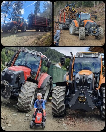 Raphael mit unseren Lindner Traktoren😛😅