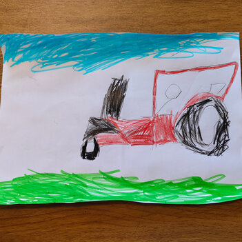 Mein erster selbstgemalter Traktor