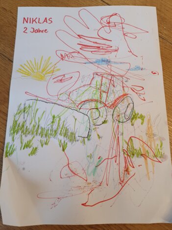 Niklas 2Jahre, versucht natürlich auch sein Glück