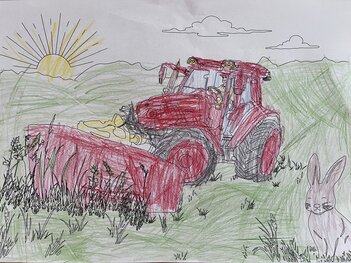 Lindner Traktor bei der Arbeit