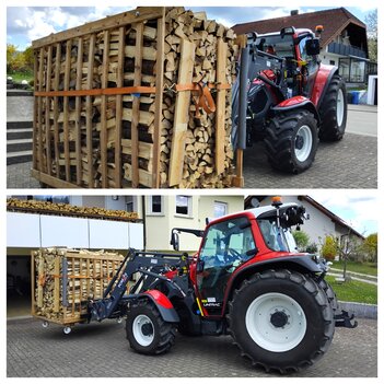 Lintrac 80 Frontladereinsatz mit XXL-Palette Lintrac 80 Frontladereinsatz mit XXL-Palette